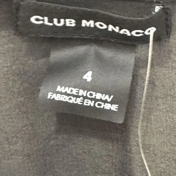 Club Monaco Roanna Dress Womens 4 Black Floral Silk Long Sleeve Mini Boho Chic - Picture 7 of 14